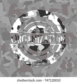 Organization grey camouflage emblem
