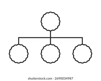 Linha Infográfica do Gráfico de Hierarquia da Organização