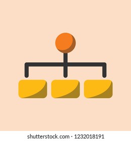 Organization hierarchy flat icon vector illustration