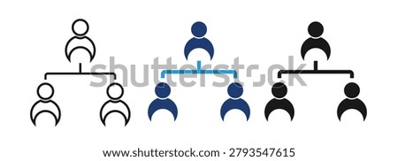 Organization Hierarchy Icons Collection with Team Structure and Leadership Management Concept Vector illustration