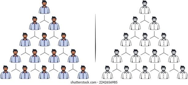 organization hierarchy structure vector diagram
