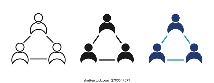 Organization Hierarchy Team Structure Icons with Leadership Management and Workforce Collaboration Concept Vector illustration