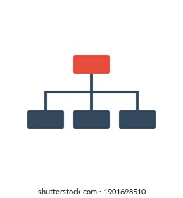 organization hierarchy, vector bicolor icon