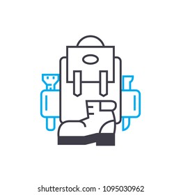 Organization of hikes linear icon concept. Organization of hikes line vector sign, symbol, illustration.