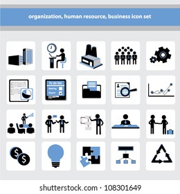 organization, human resource, business icon set