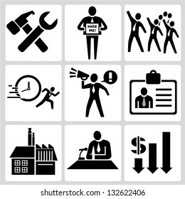 Organization, Human Resource And Trade Union Sign Set