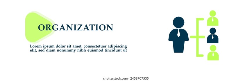 Organization icon for background presentation, infographics, promotion or web banner graphics. 