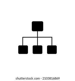 Organization Icon in black flat glyph, filled style isolated on white background