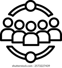 Organization Icon Line Vector Illustration