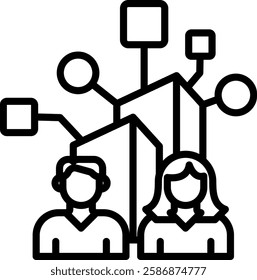 Organization Icon Line Vector Illustration