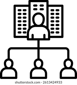 Organization Icon Line Vector Illustration