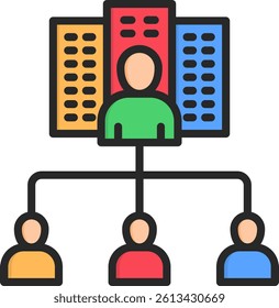 Organization Icon Lineal Color Vector Illustration