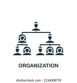 Organization icon. Monochrome simple icon for templates, web design and infographics