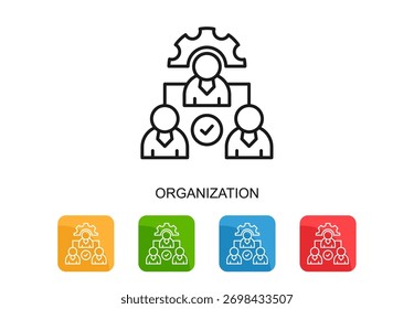 Organization Icon Multi Color Vector Illustration