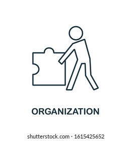 Organization icon from reputation management collection. Simple line element Organization symbol for templates, web design and infographics