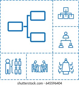 Organization icon. set of 6 organization outline icons such as structure