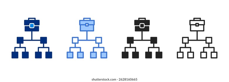 Organization Icon Set Multiple Style Vector Illustration