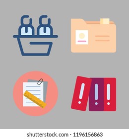 organization icon set. vector set about note, folder, meeting and archives icons set.