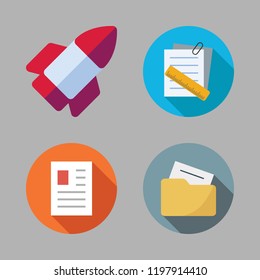 organization icon set. vector set about notes, file, startup and folder icons set.