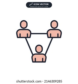plantilla de símbolo de icono de organización para la ilustración vectorial de la colección de diseño gráfico y web