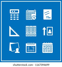 organization icon. This set with degree, calendar, rule and file vector icons for mobile and web