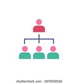 ilustración vectorial de icono de organización. diseño de estilo plano de icono de estructura. icono coloreado