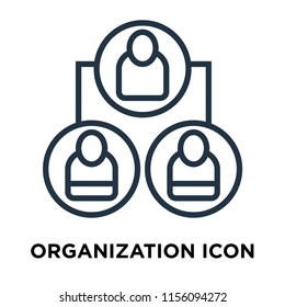 Organization icon vector isolated on white background, Organization transparent sign , thin symbols or lined elements in outline style
