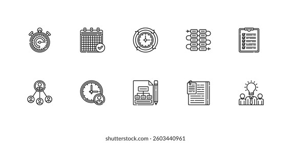Organization Icons Collection Line Style Vector Illustration Design Element