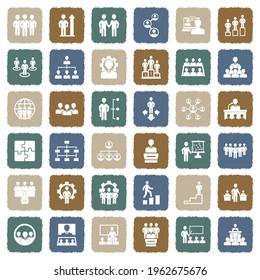 Organization Icons. Grunge Color Flat Design. Vector Illustration.