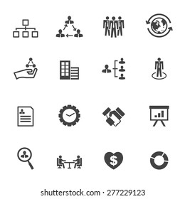 organization icons, mono vector symbols
