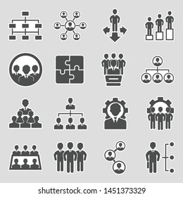 Organization Icons. Sticker Design. Vector Illustration.