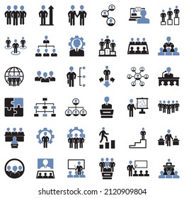 Organization Icons. Two Tone Flat Design. Vector Illustration.