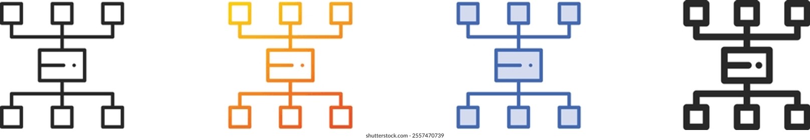 organization icon.Thin Linear, Gradient, Blue Stroke and bold Style Design Isolated On White Background