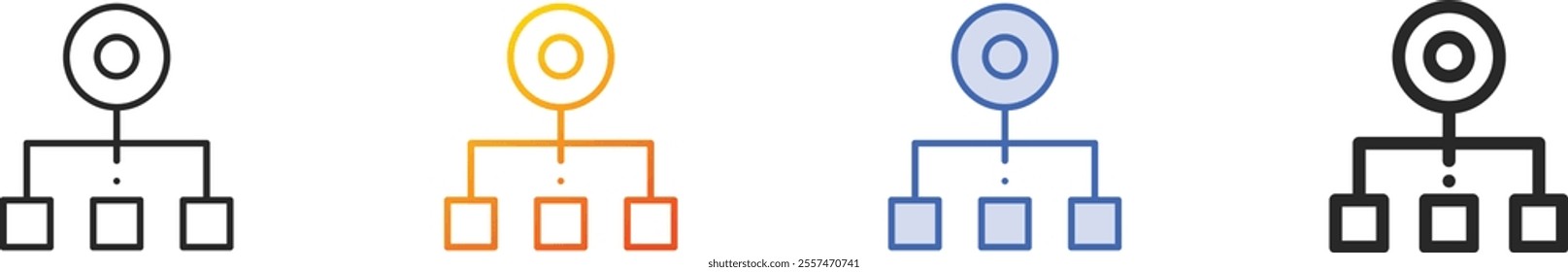 organization icon.Thin Linear, Gradient, Blue Stroke and bold Style Design Isolated On White Background