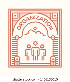 ORGANIZATION AND ILLUSTRATION ICON CONCEPT