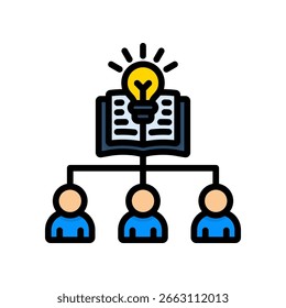 Organization Learning Icon Lineal Color Vector Illustration