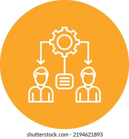 Imagen vectorial de icono de círculo de línea de organización. También se puede usar para aplicaciones web, aplicaciones móviles y medios impresos.