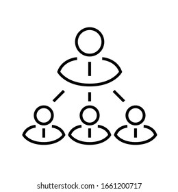Icono de línea de organización, signo de concepto, ilustración de vector de esquema, símbolo lineal.
