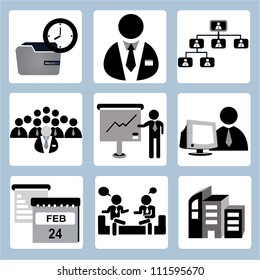 organization management, business and office icon set