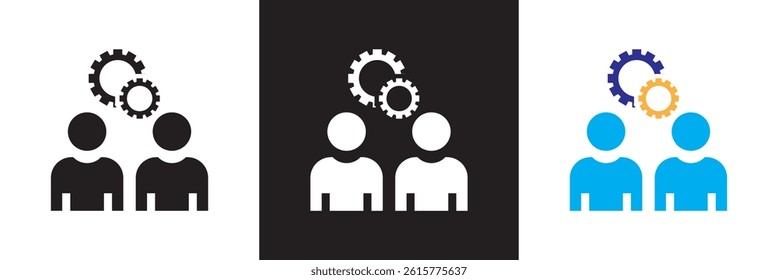 Organization management icon. Vector for websites, mobile interfaces, presentations, banner, visual branding etc. Vector illustration. isolated on white and black background. EPS 10