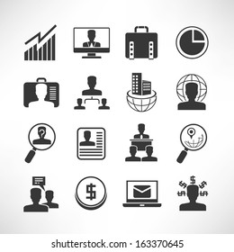 organization management icons, office icons set