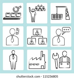 organization management sketch icon, business icon set