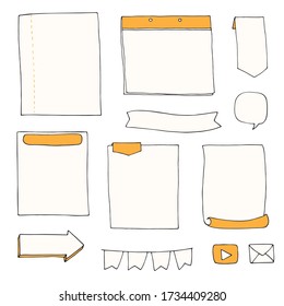 organization notes, a set of doodle frames