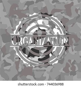 Organization on grey camo pattern