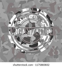 Organization on grey camouflaged pattern