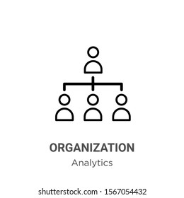 Organization outline vector icon. Thin line black organization icon, flat vector simple element illustration from editable business concept isolated on white background