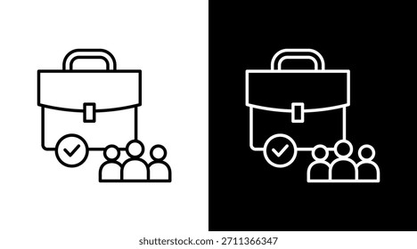 Design do Conjunto de Ícones Brancos do Contorno da Organização
