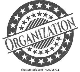emblema de lápiz de organización