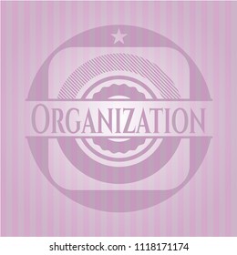 Organization realistic pink emblem