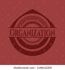 Organization realistic red emblem